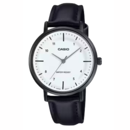 Casio General LTP-VT03BL-7B Black Leather Band Women Watch